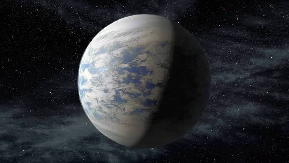 An artist's rendition shows Kepler-69c, an Earth-size planet in the so-called habitable zone of a star like the sun in the constellation Cygnus.