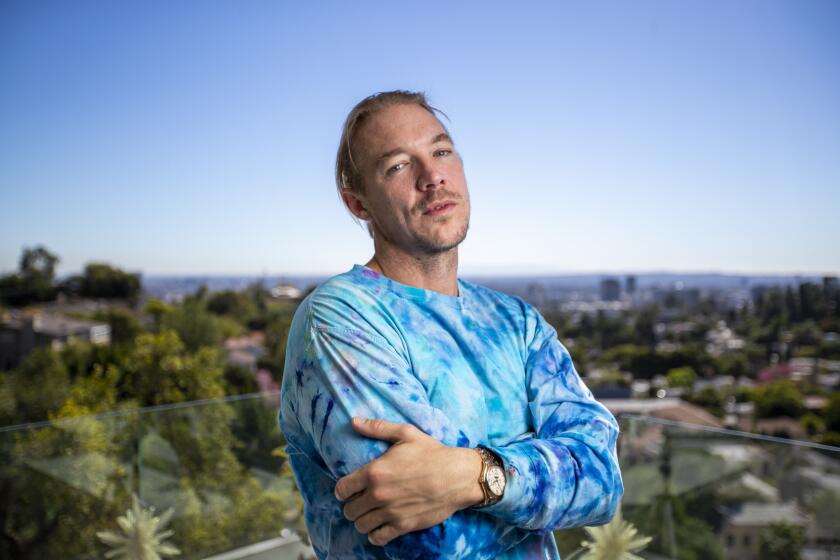 LOS ANGELES, CALIF. -- THURSDAY, OCTOBER 18, 2018: DJ and record producer Diplo, also known as Thomas Wesley Pentz Jr., is photographed at his Hollywood Hills home studio on Oct.18, 2018. (Allen J. Schaben / Los Angeles Times)