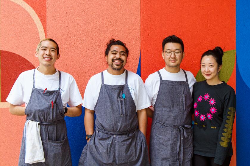 Open Market chefs Ralph Hsiao and Andrew Marco, left, with cofounders Brian Lee and Yoonna McGill