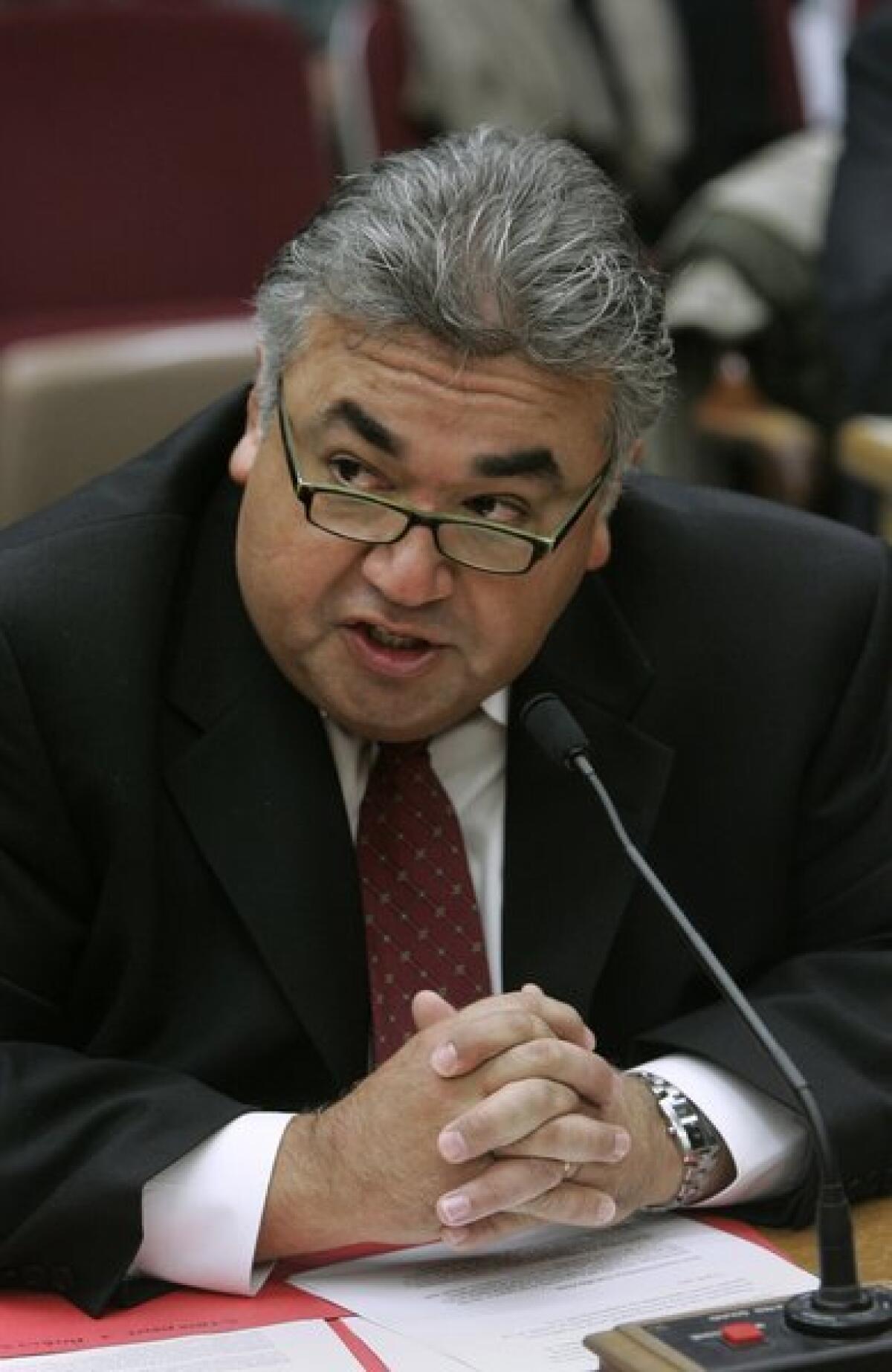 State Sen. Ron Calderon during a hearing at the Capitol.