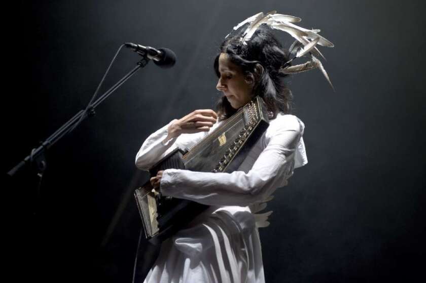 PJ Harvey performs on stage during the fourth day of the Primavera Sound festival at the Parc del Forum in Barcelona, Spain, in 2011.