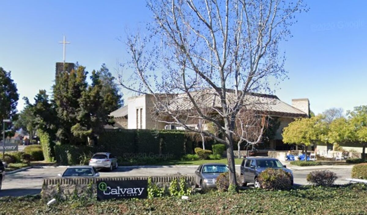 An exterior view of Calvary Chapel in San Jose.