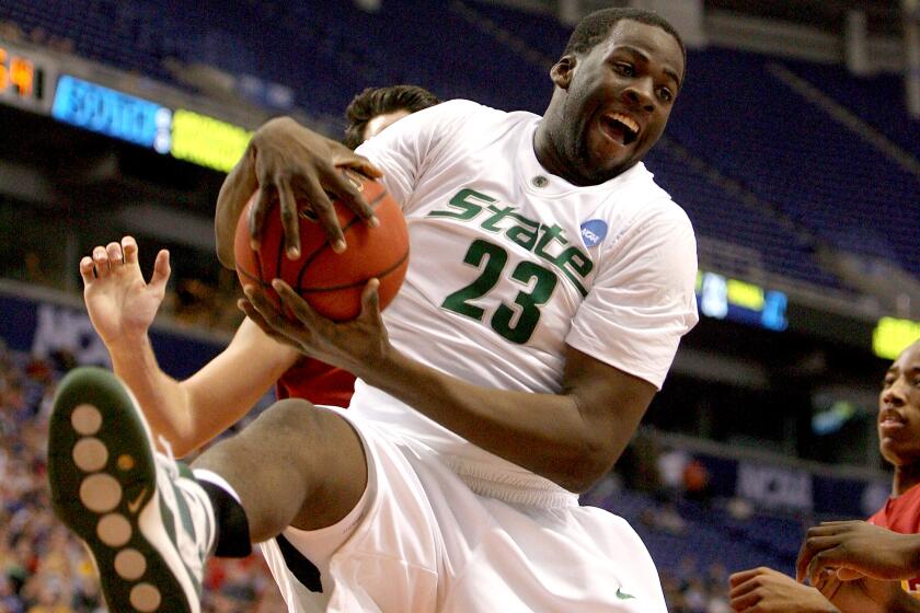 Draymond Green grabs a rebound against USC during Michigan State's run to the NCAA championship game in 2009.