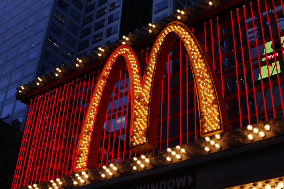 The McDonald's restaurant on 42nd Street near Times Square in New York on Jan. 10.