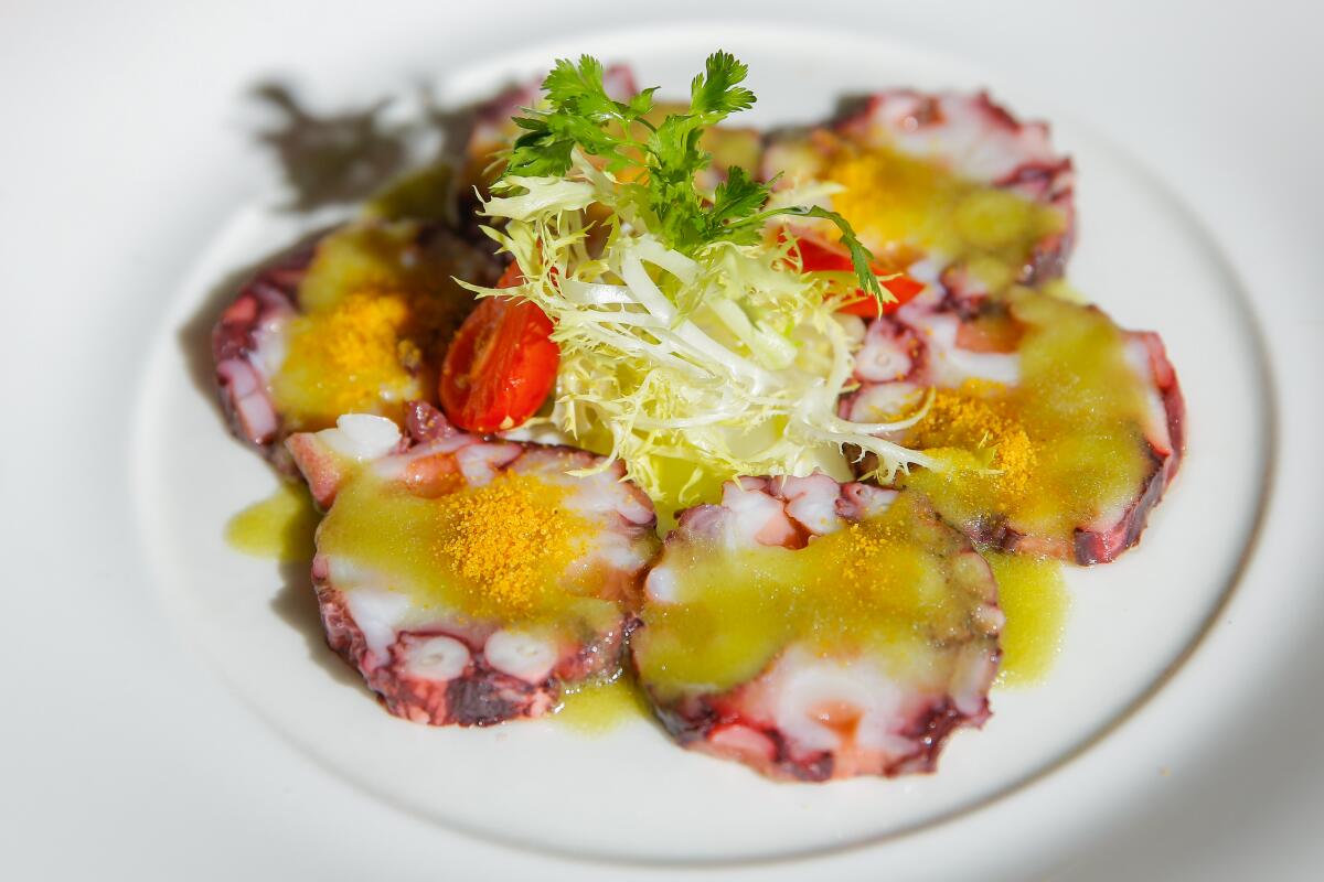 Octopus carpaccio at Beverly Hills restaurant Matsuhisa