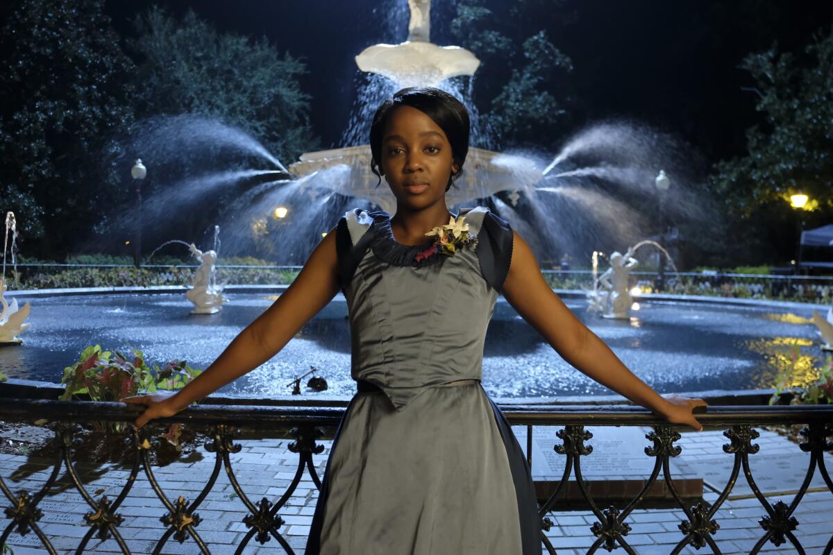 Thuso Mbedu as Cora Randall in a scene from "The Underground Railroad."