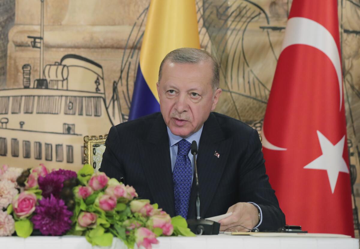 En esta fotografía proporcionada por la presidencia de Turquía, el presidente turco Recep Tayyip Erdogan 