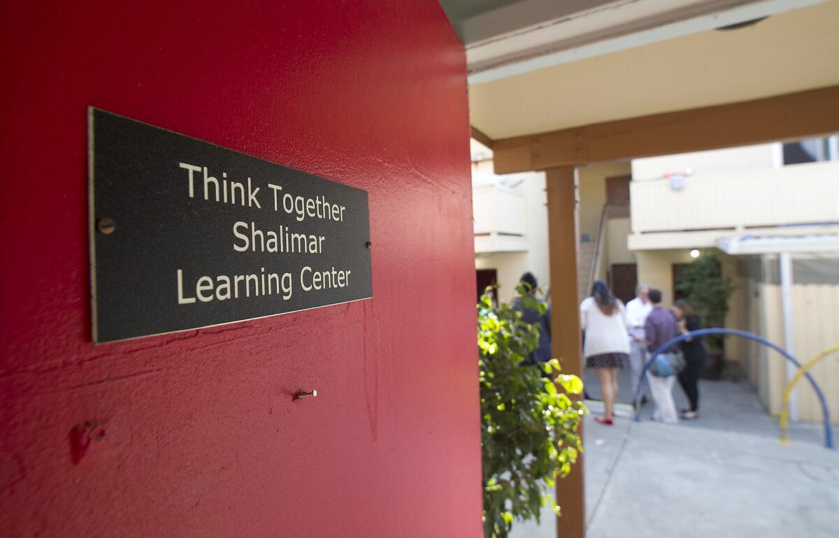 The front door of the Shalimar Learning Center in Costa Mesa.