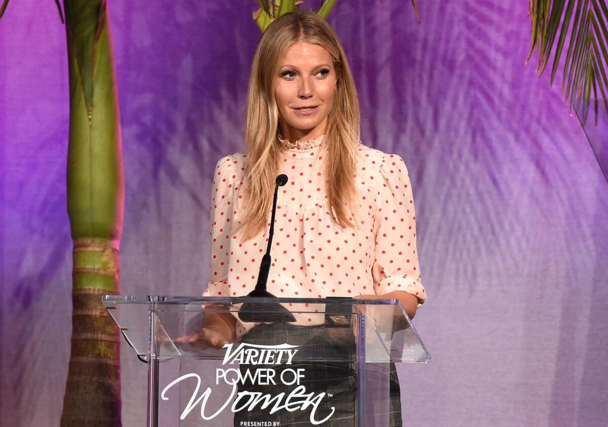 Gwyneth Paltrow took turns with Gal Gadot, Blake Shelton, Viola Davis, Nikki Reed, Arianna Huffington and 16-year-old Ava Cardoso-Smith introducing the honorees at Variety's Power of Women luncheon.