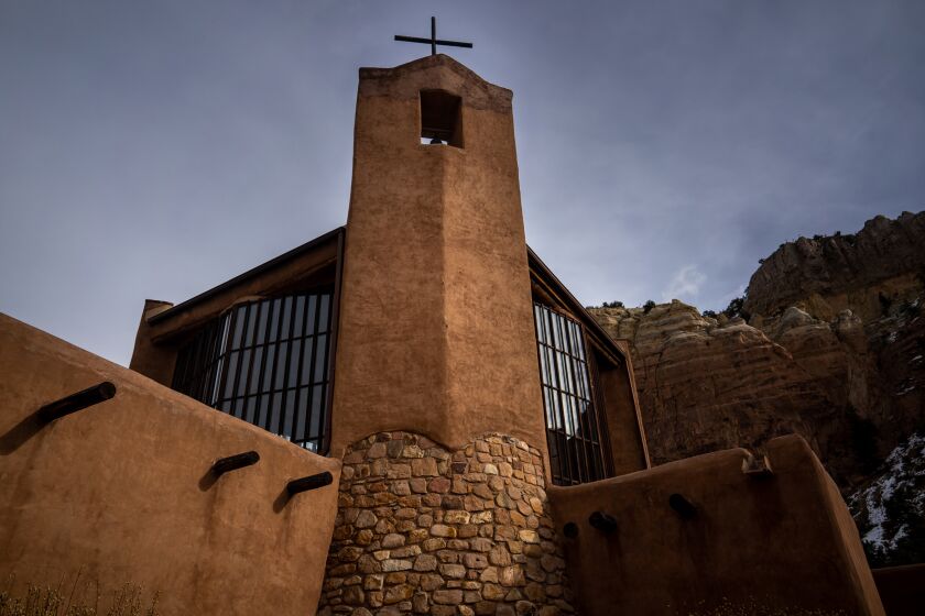ABIQUIU, NM JANUARY 8: Exterior of Monastery of Christ in the Desert on January 8, 2022 in Abiquiu, New Mexico. (Photo by Ramsay de Give/for The Washington Post via Getty Images)
