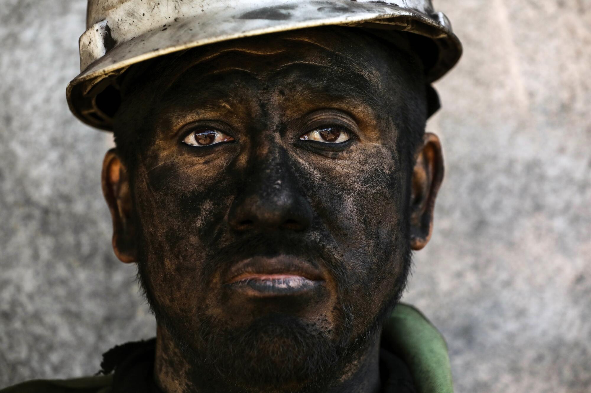 Miner Javier Cardenas, 37, after coming to the surface after mining for metallurgical coal in Progreso, Coahuila.