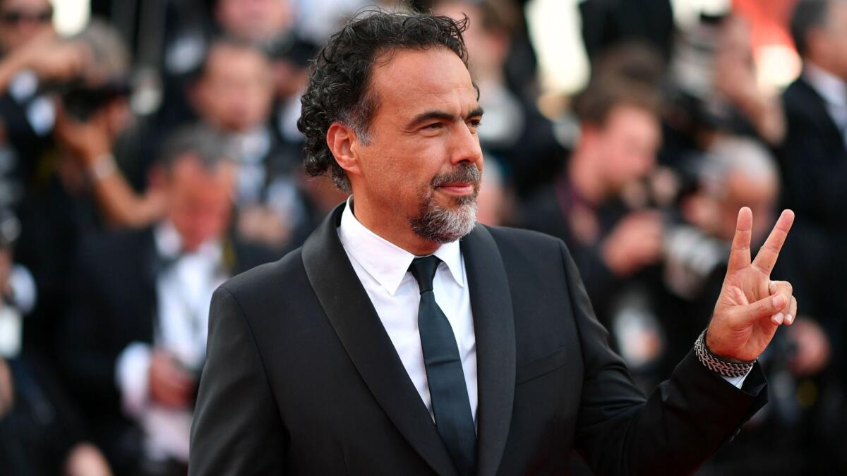 Alejandro G. Iñárritu arrives for a screening of his virtual reality experience "Carne y Arena" at Cannes in May. (Loic Venance / AFP / Getty Images)