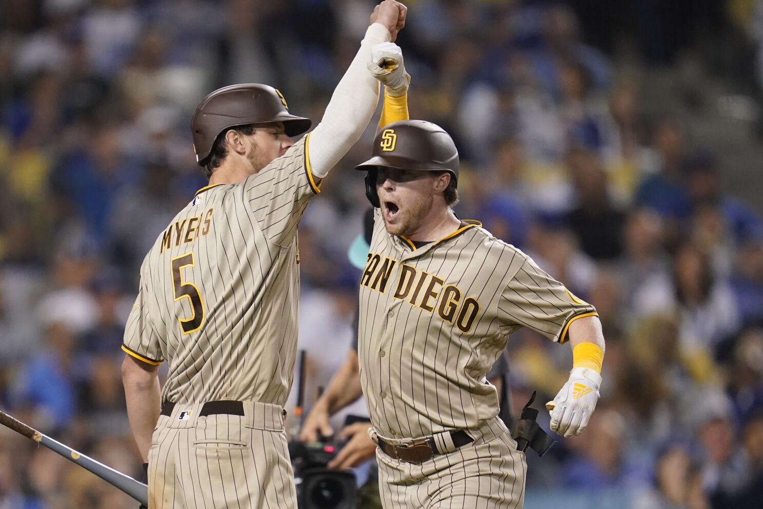 Padres win 3-2 in 10 to end 10-game losing streak to Dodgers