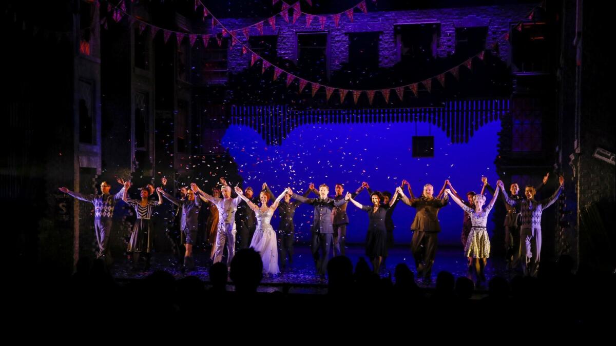 The company during the curtain call for the opening night performance.