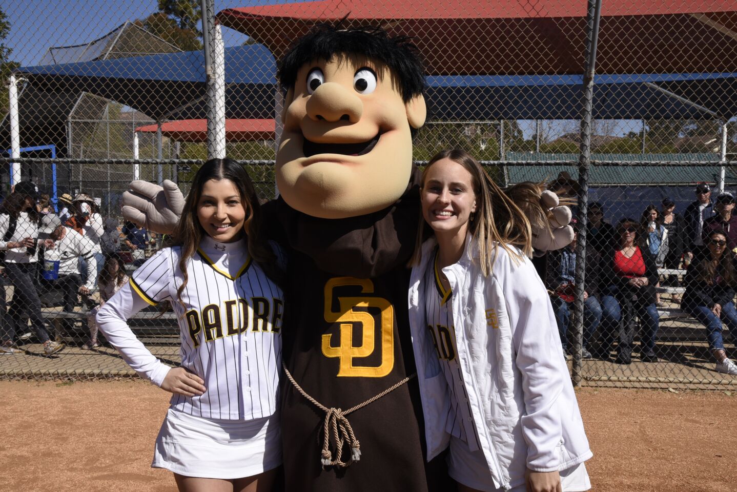 The Padres Friar was on hand to kick off the season