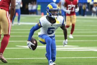 Inglewood, California September 22, 2024-Rams receiver Tutu Atwell celebrates his catch against.