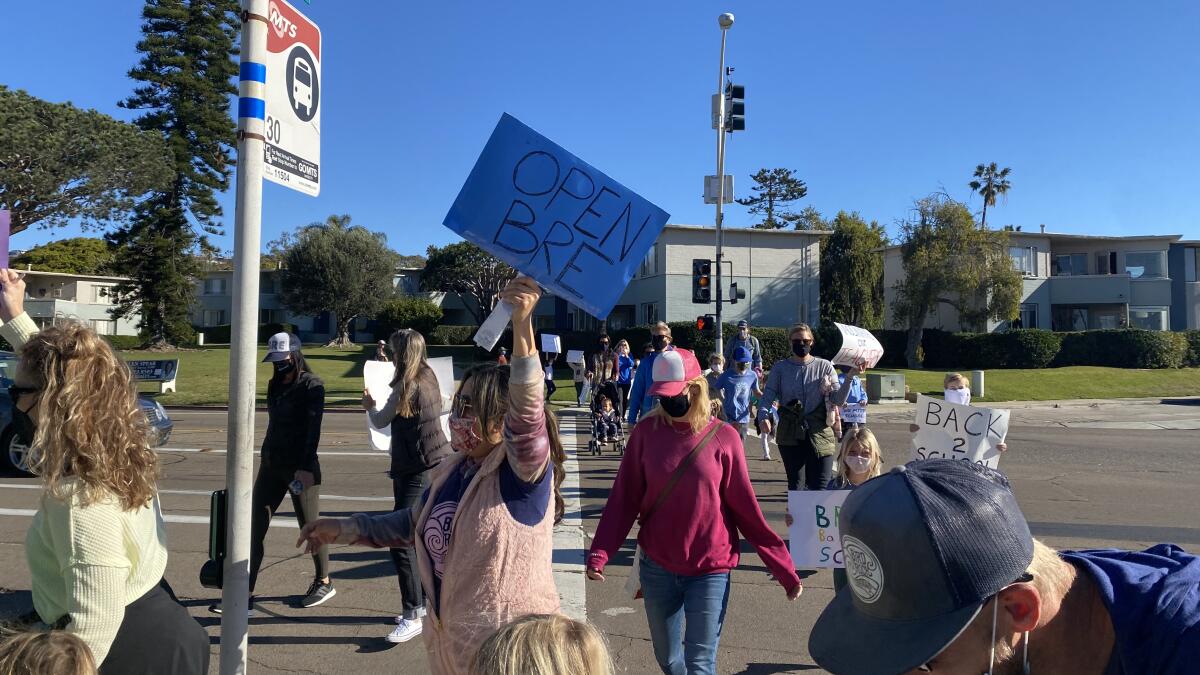 La Jolla Cluster parents protest continued school closures - La