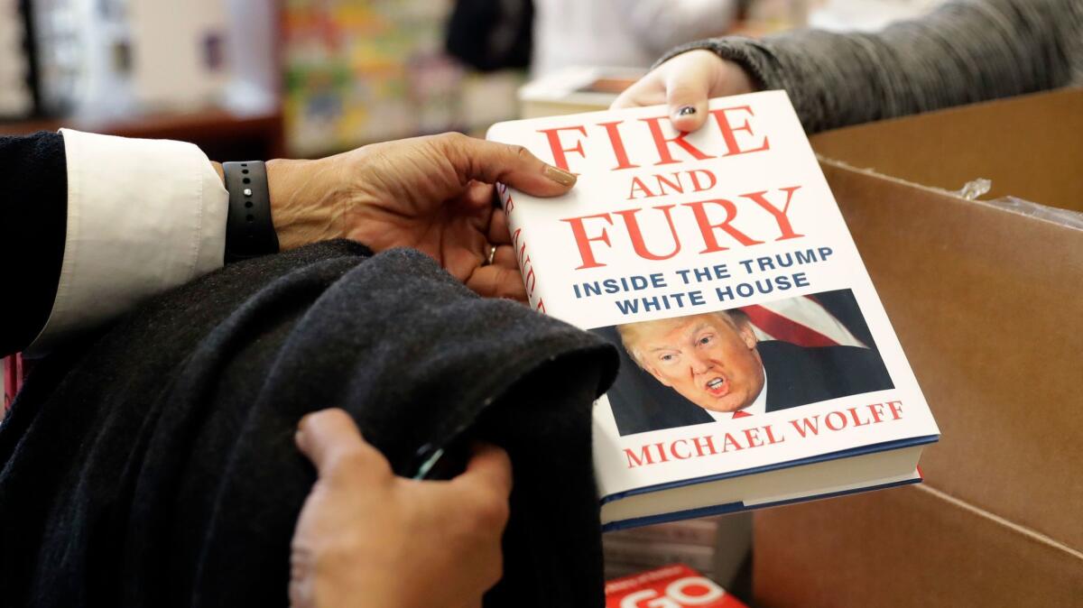 Another copy of the book "Fire and Fury: Inside the Trump White House" by Michael Wolff is sold at Barbara's Books Store in Chicago on Jan. 5.