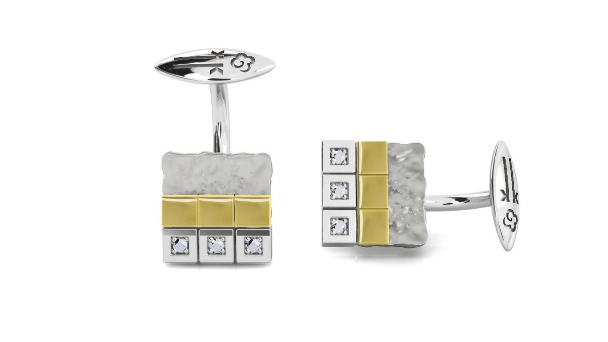 An easy way to help a groom to stand out on his wedding day is through the use of fashionable cufflinks such as these from Spanish brand Kukka Jewelry.