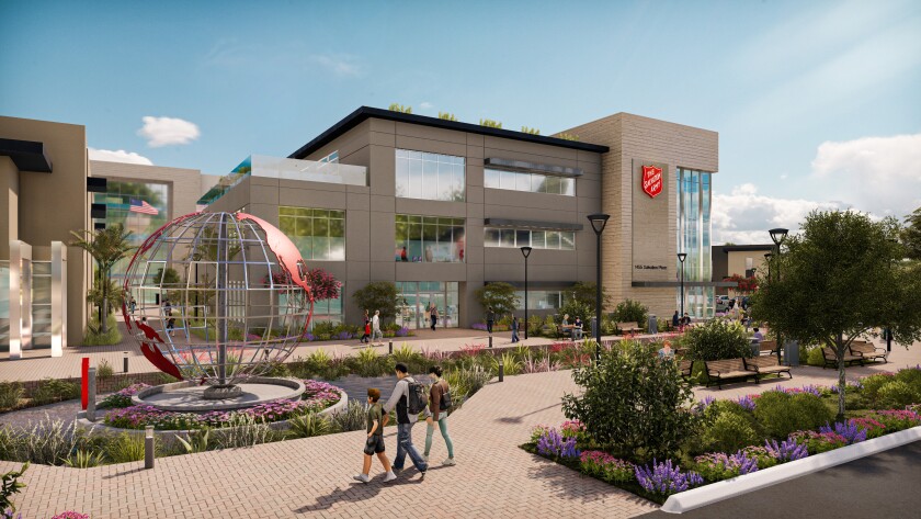 A rendering of the Salvation Army's Center of Hope project in Anaheim.