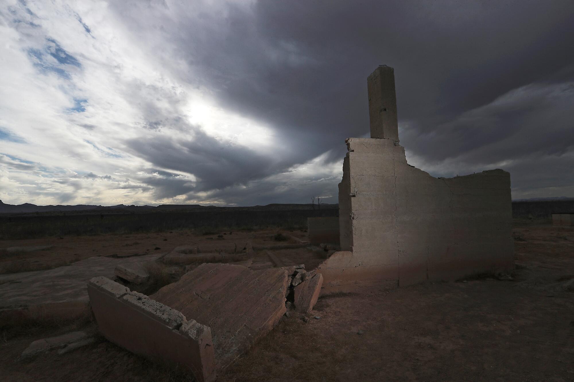 The ghost town of St. Thomas, Nev., once was submerged in Lake Mead.