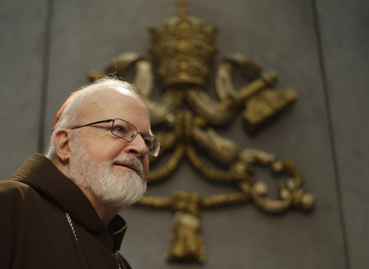 Cardinal Sean Patrick O'Malley arrives for a meeting of a Vatican commission on sex abuse at the Vatican on Feb. 7. Members of Pope Francis' sex abuse commission have sharply criticized his remarks that it was OK for parents to spank their children.