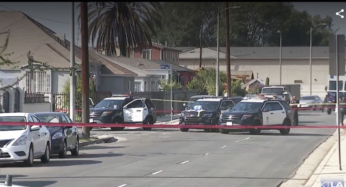 Los Angeles police officers shot and killed a man Saturday 