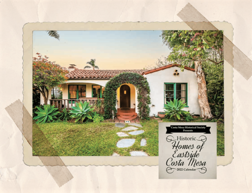 La cubierta del calendario creada por la inmobiliaria Renee M. Pina presenta un bungalow español de 1928 en Magnolia Avenue en Costa Mesa.