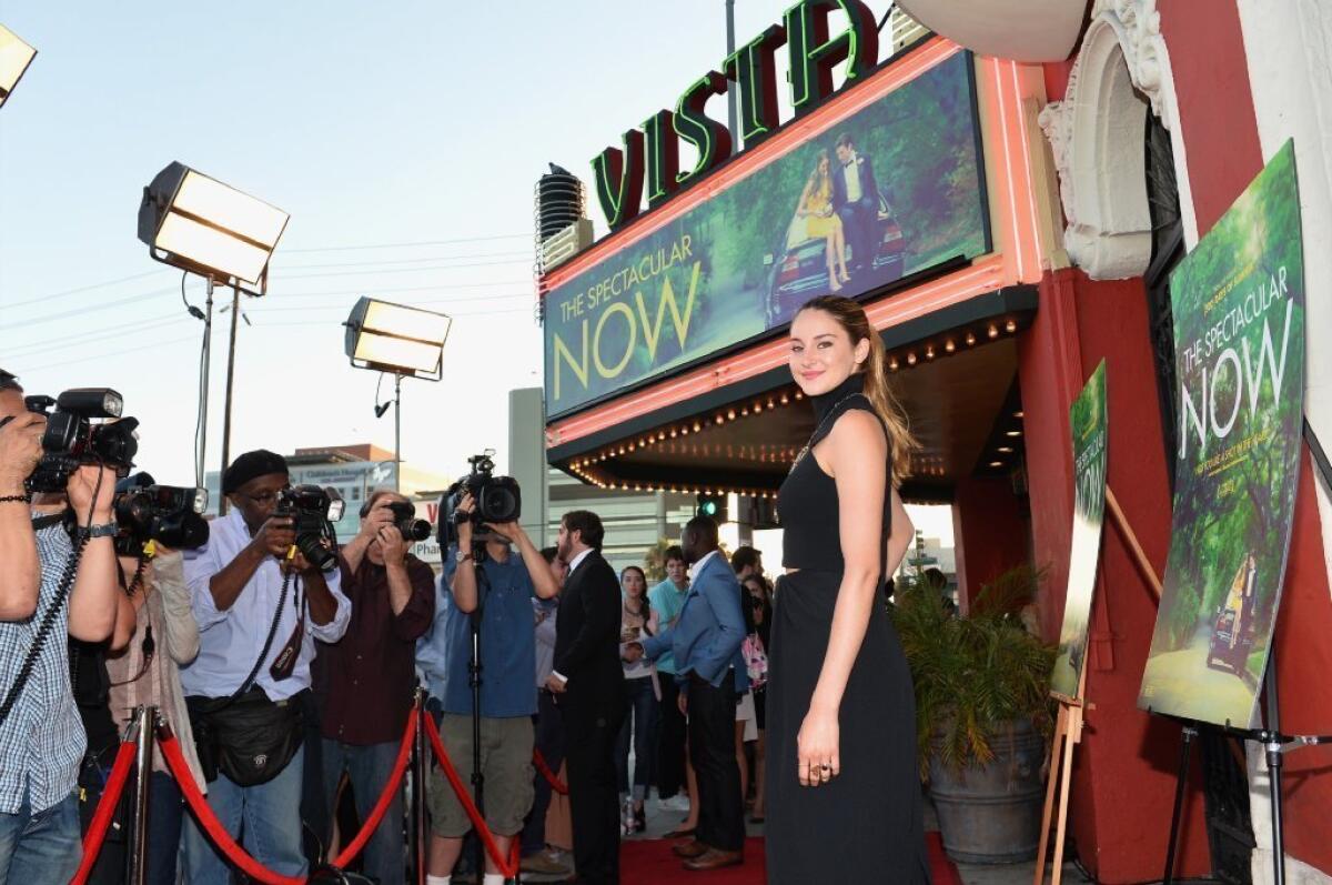 Shailene Woodley arrives at a screening of "The Spectacular Now" at the Vista Theatre.