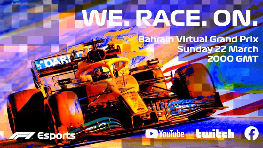 An ad for the Bahrain Virtual Grand Prix on March 22.