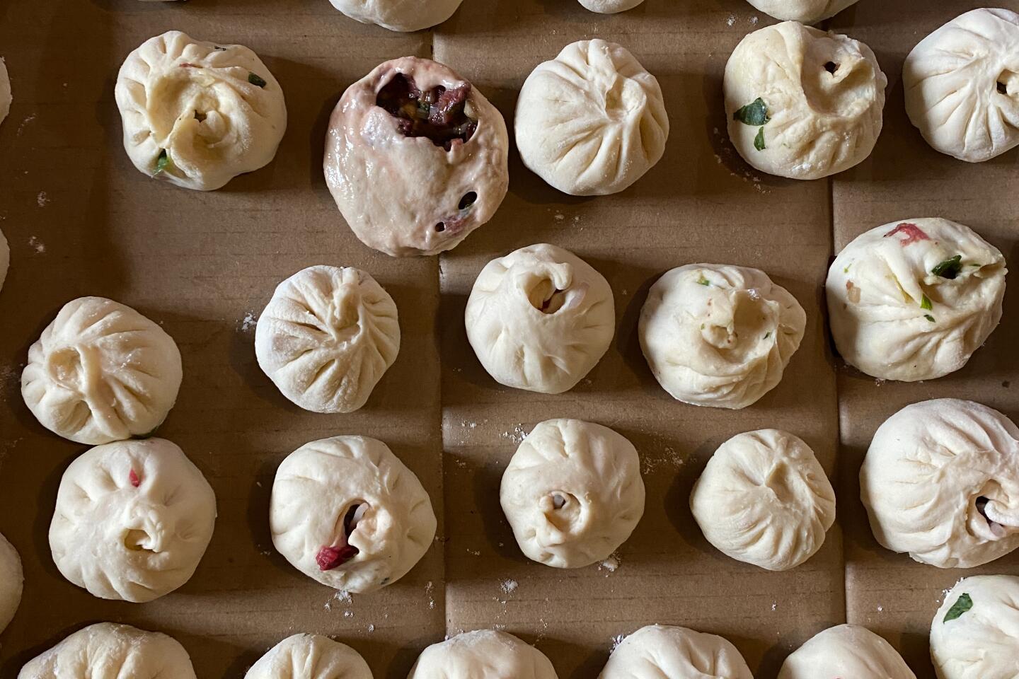 Yak meat buns called momos, a Tibetan food made for Losar on Jan. 24, 2020.