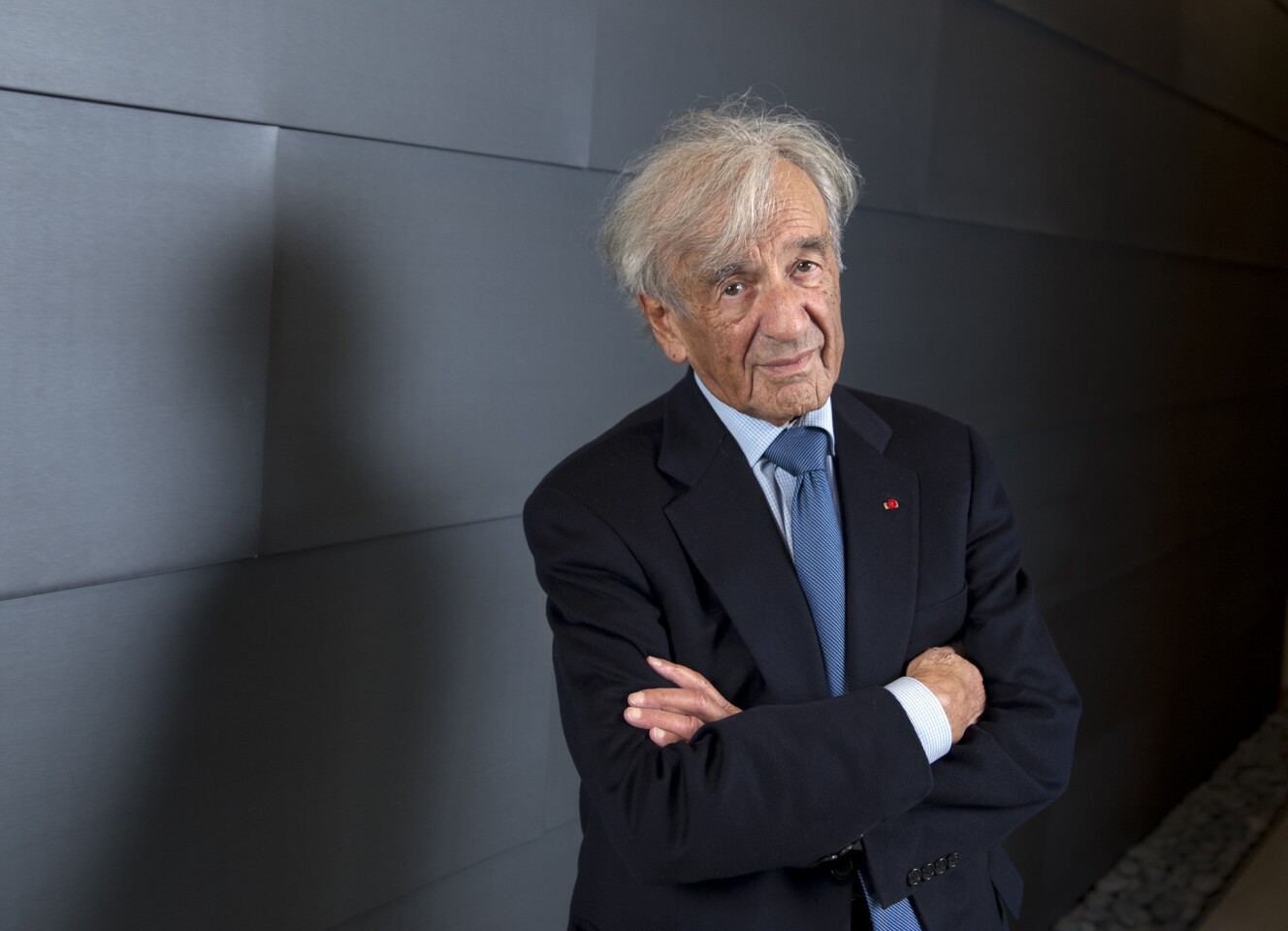 Elie Wiesel, a Distinguished Presidential Fellow at Chpaman University in Orange, is shown there in 2013.
