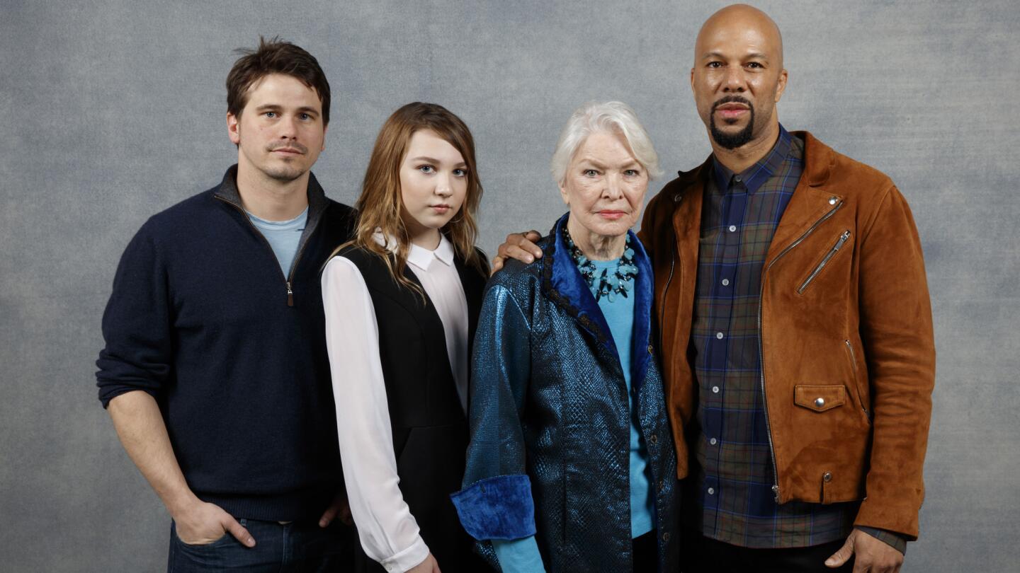 Actor Jason Ritter, from left, actress Isabelle Nélisse, actress Ellen Burstyn and actor Common, from the film "The Tale."