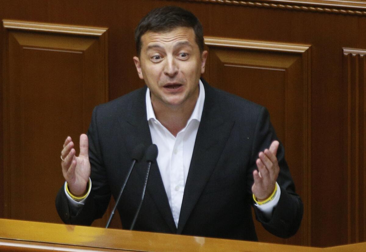 Ukrainian President Volodymyr Zelenskiy at a parliament session in Kyiv, Ukraine, in August.