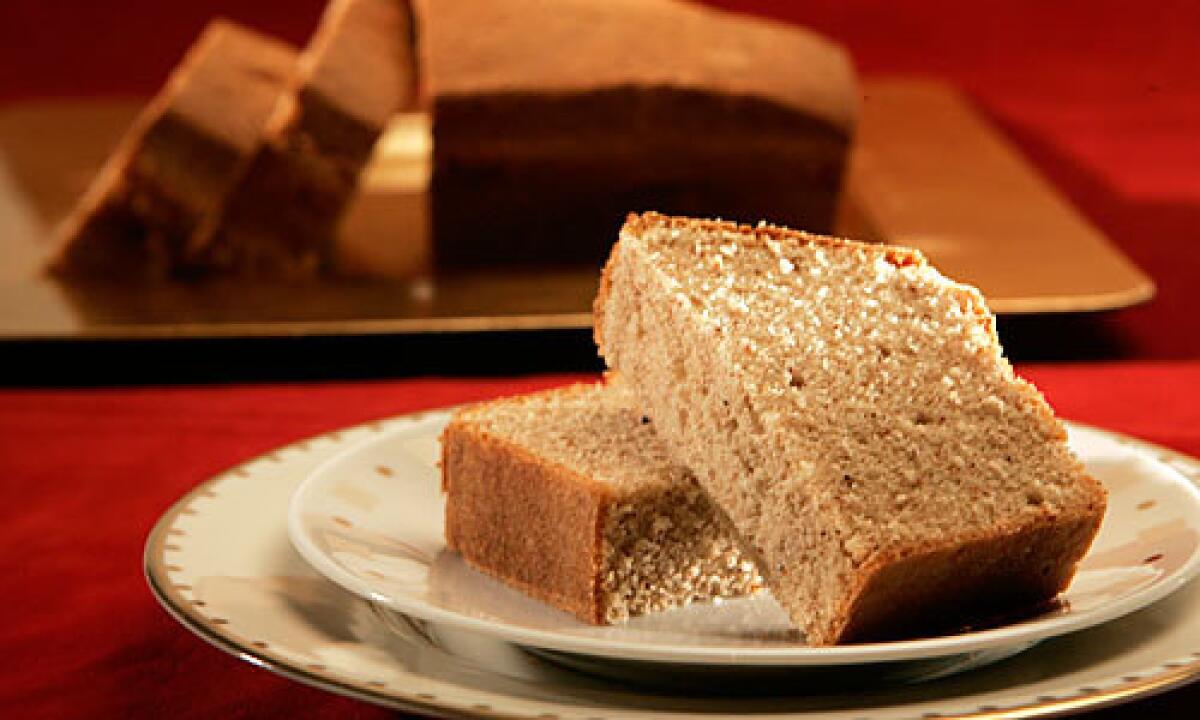 SPICED: This poundcake has cinnamon, mace and nutmeg.
