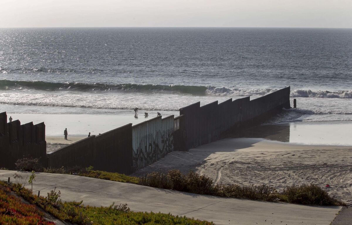 The western end of 14 miles of border fence between Otay Mountain and the Pacific Ocean. This is where Ernesto Pimentel-Garcia, 45, died on Dec. 28, 2018, trying to swim into the U.S.