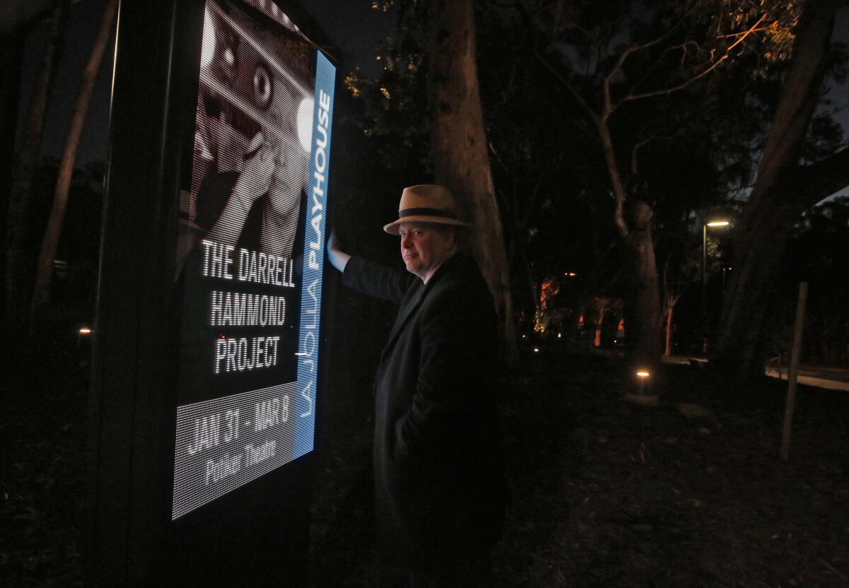 Darrell Hammond at the La Jolla Playhouse, where the comedian and former "Saturday Night Live" cast member will star in a one-man show titled "The Darrell Hammond Project."