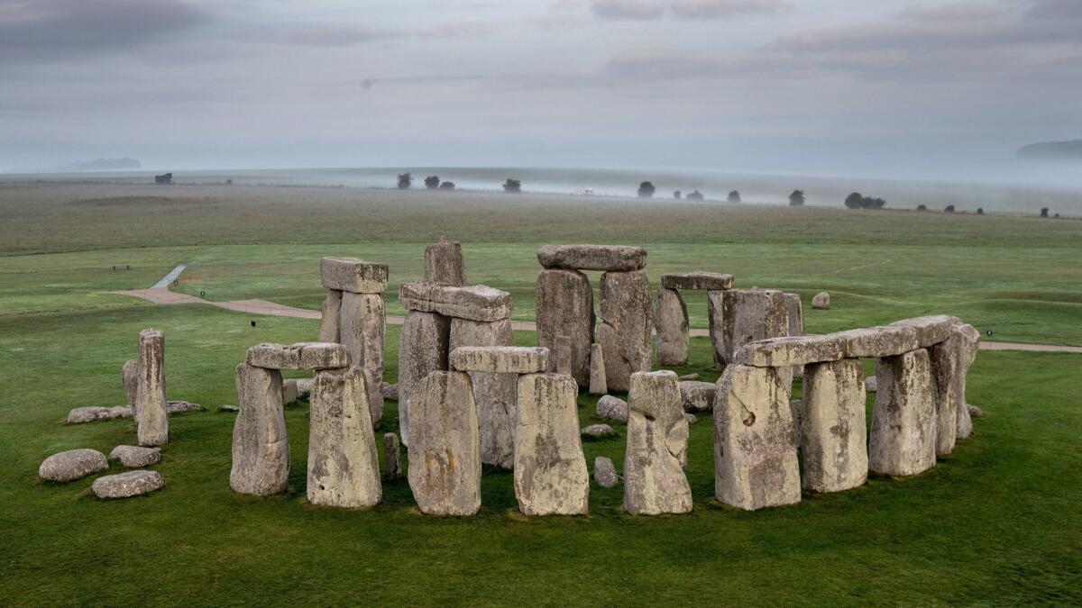 The ancient monument of Stonehenge near Amesbury, England.