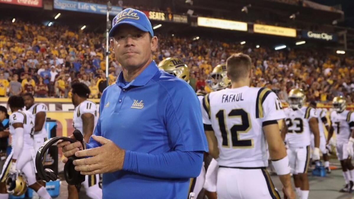 UCLA Coach Jim Mora is trying to look for a silver lining as the Bruins spiral downward.