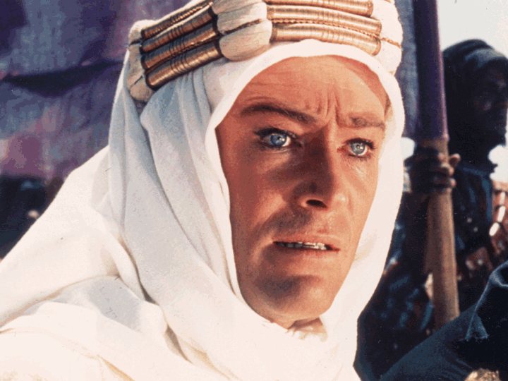 A slideshow includes movie stills from “Lawrence of Arabia,” “A League of Their Own” and “Planet of the Apes.”