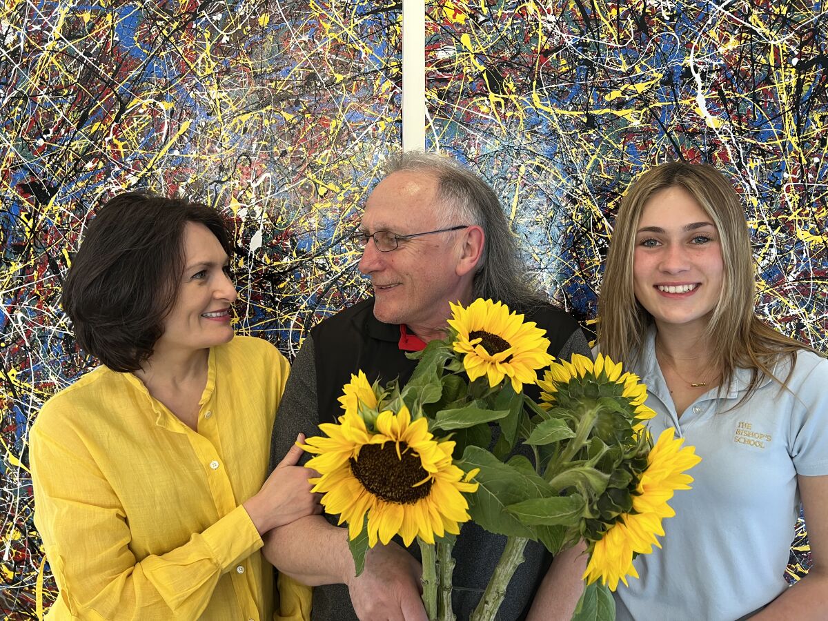 (L-R) Natalie Moores of Rancho Santa Fe, her father, Oleksandr, of Ukraine, and Allison Moores, Natalie's daughter.