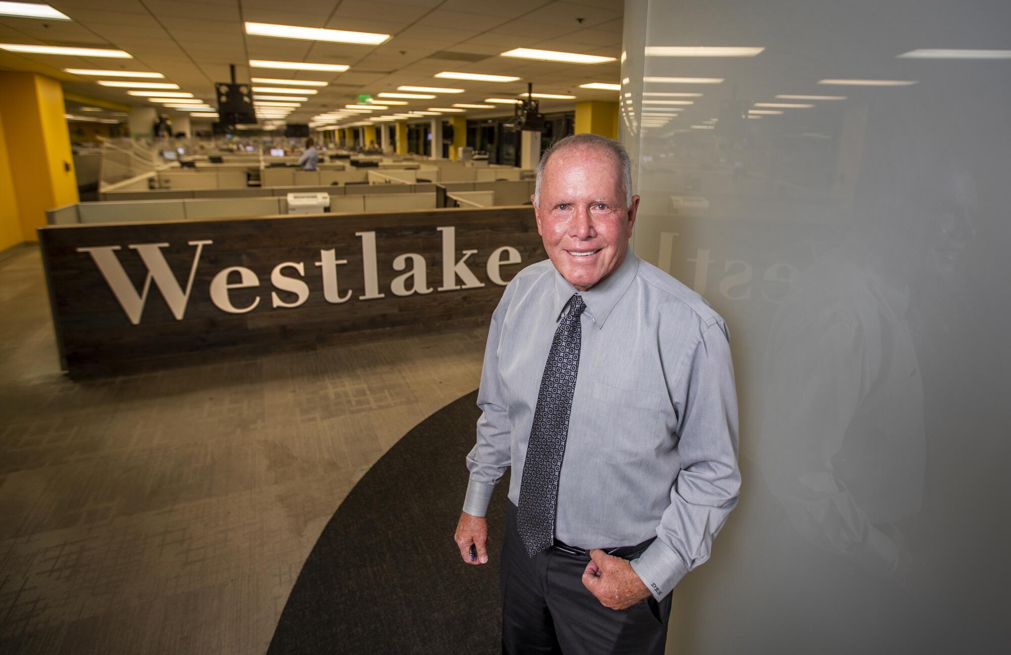 Don Hankey at the headquarters of his Hankey Group, Westlake Financial Services offices.