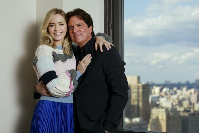 NEW YORK, N.Y. -- WEDNESDAY, OCTOBER 17, 2018: "Mary Poppins Returns" star Emily Blunt and director Rob Marshall pose for a portrait in New York, N.Y., on Oct. 17, 2018. (Marcus Yam / Los Angeles Times)