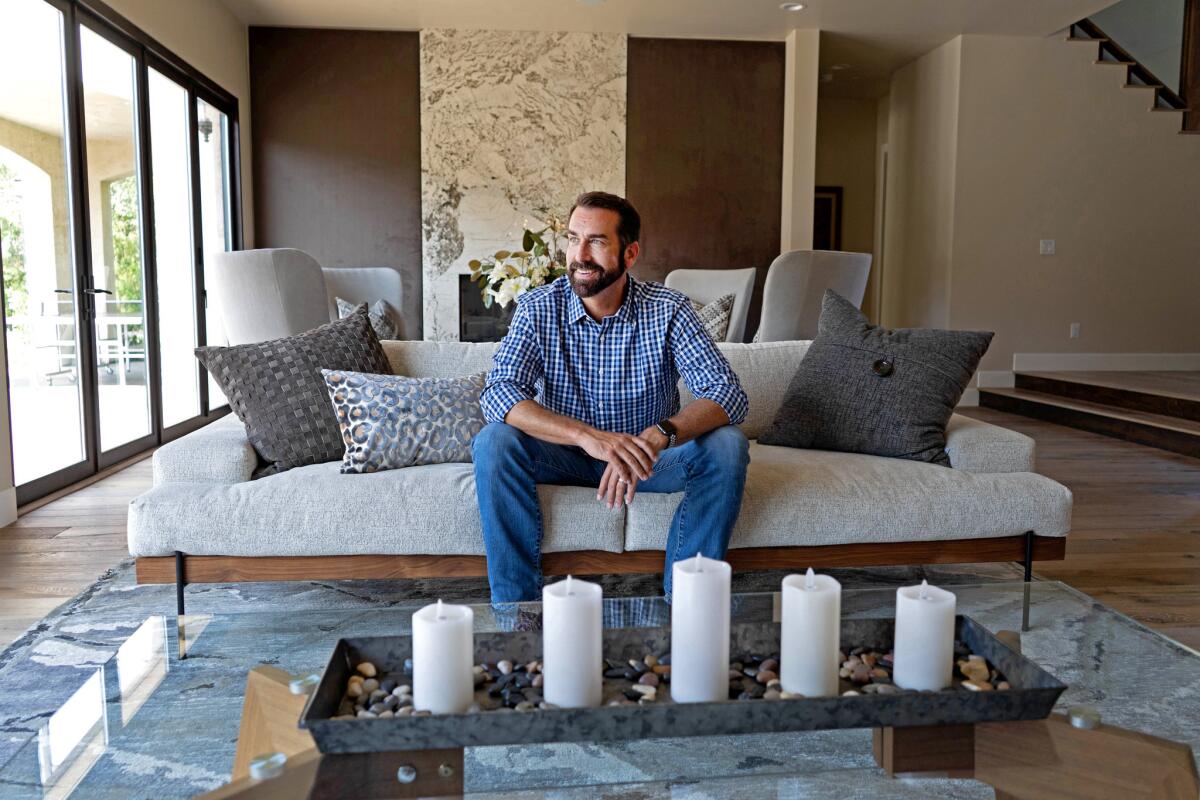 Actor Rob Riggle's wife, Tiffany - an interior designer - created the look of this space in their Westlake Village home.