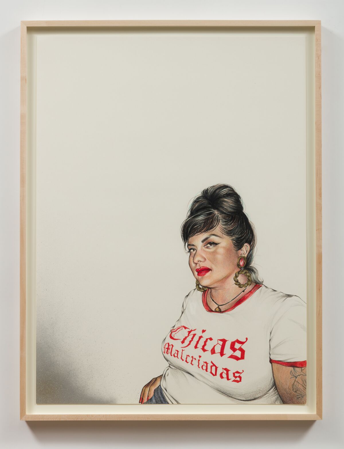"La Ever, Chica Malcriada," 2018, a portrait by L.A. painter Shizu Saldamando on view at Oxy Arts.