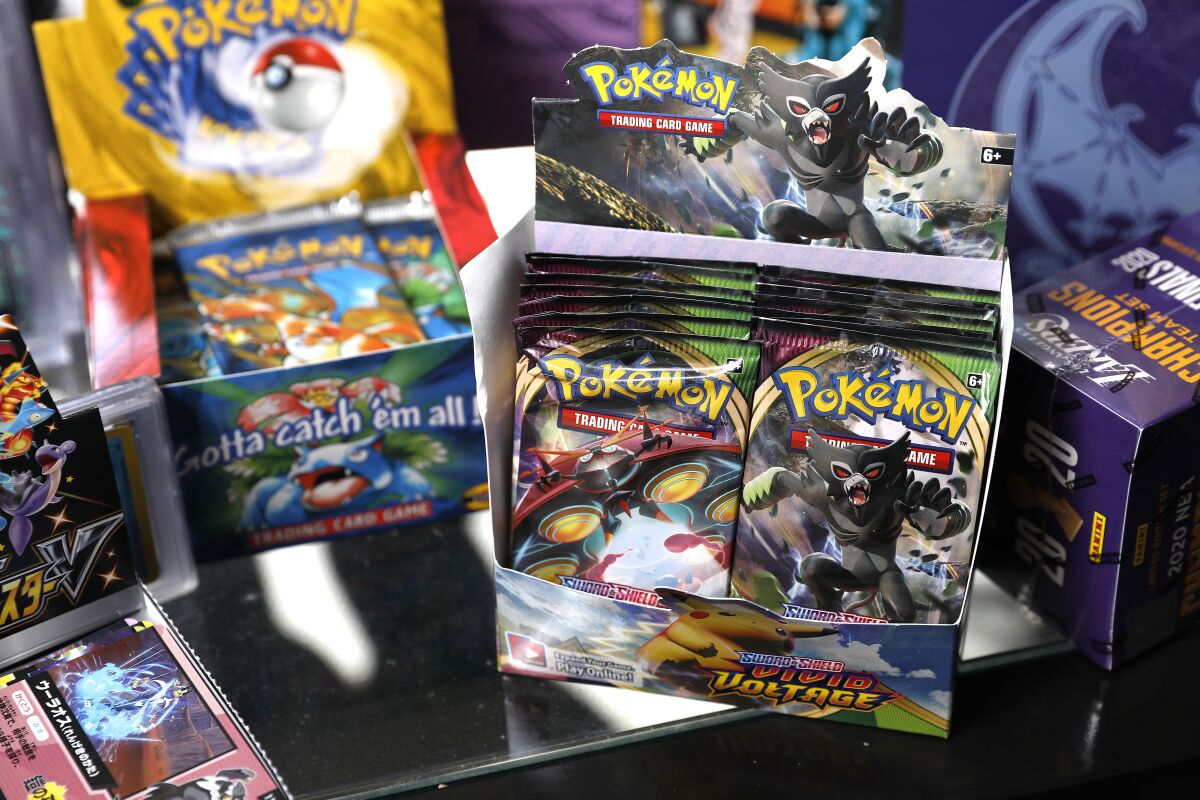 This photo shows Pokemon card packs