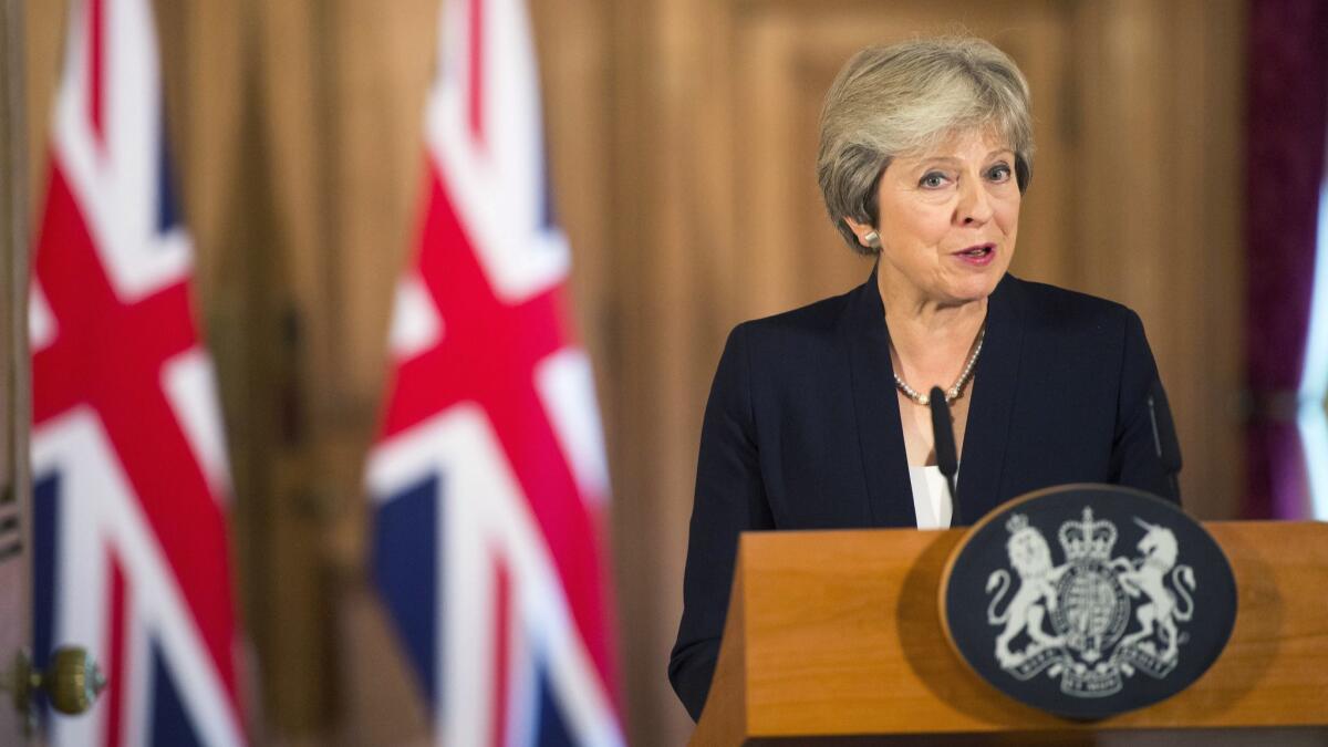 British Prime Minister Theresa May makes a televised statement on "Brexit" negotiations with the European Union. She put the onus on EU leaders.