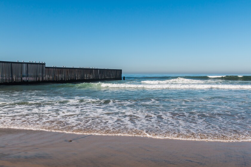 Border Field State Park, with the international border separating San Diego from Tijuana.