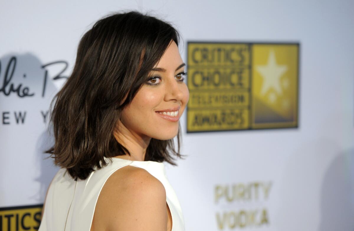 Aubrey Plaza arrives at the Critics' Choice Television Awards in the Beverly Hilton Hotel on June 10.