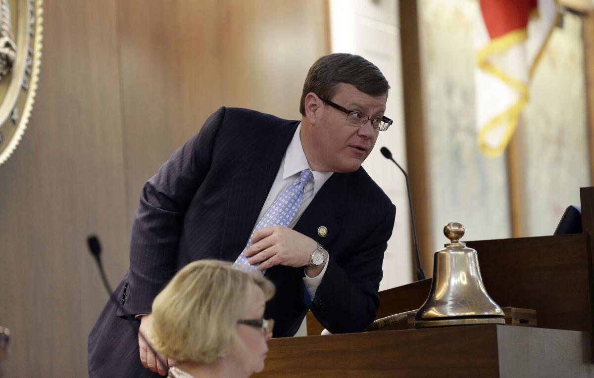 North Carolina House Speaker Tim Moore addresses lawmakers.